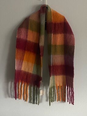 Multicolor Plaid Fringe Scarf - Women Accessories Scarves & Wraps